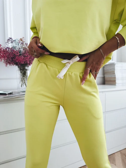 SPODNIE DRESOWE DAMSKIE BASIC LIMONKA